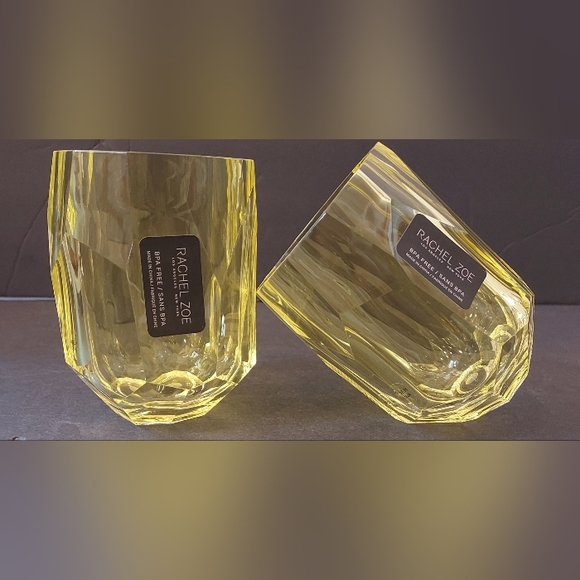 Rachel Zoe Dining Set Of 4 Rachel Zoe Yellow Acrylic Beveled